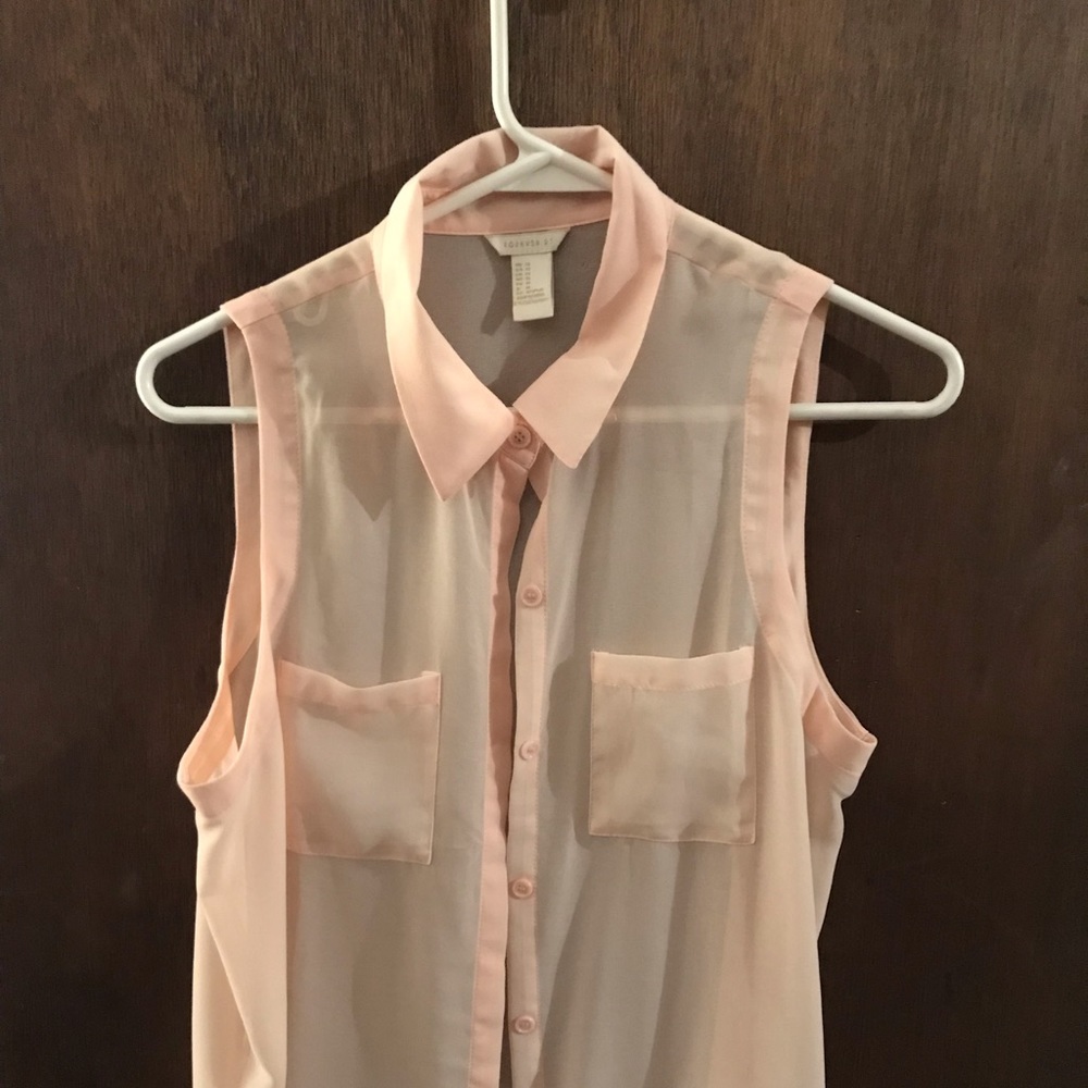 Pink Sheer Forever 21 Blouse - Picture 6 of 8